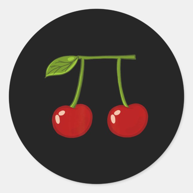 Cherry Pi Funny Pi Day Cherry Pie Pun Cherry Pi  Classic Round Sticker (Front)
