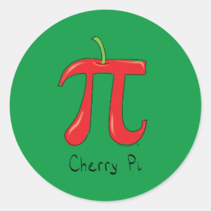 Cherry Pi Symbol Math Teacher Funny Classic Round Sticker