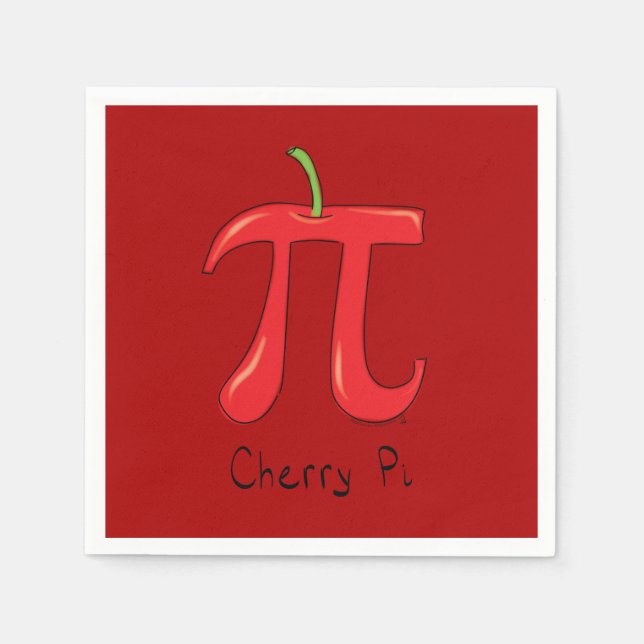 Cherry Pi Symbol Math Teacher Funny Napkin (Front)
