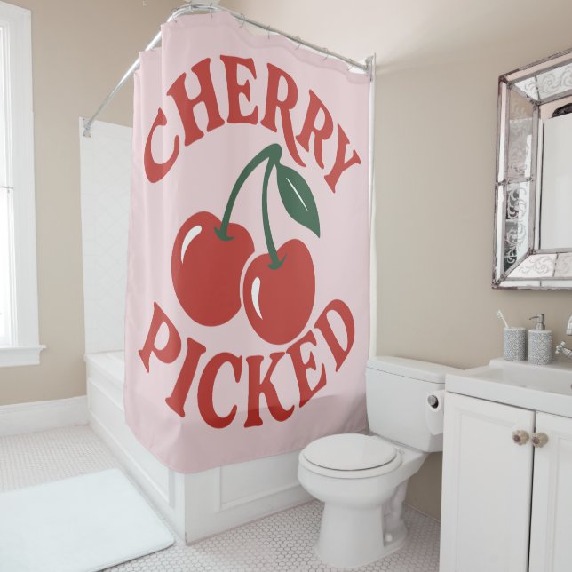 Cherry Picked Trendy Retro Fruit Graphic Pink (In Situ)
