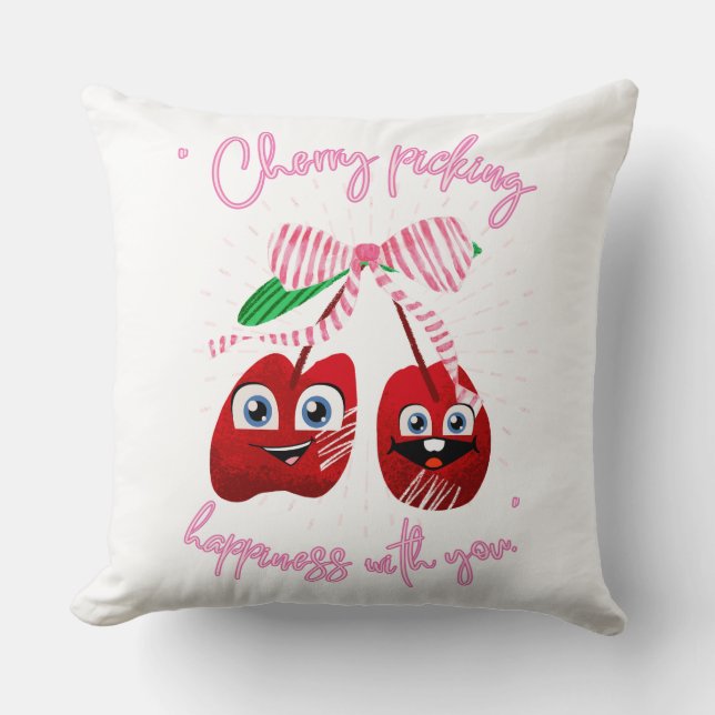 CHERRY PICKING THROW PILLOW (Front)