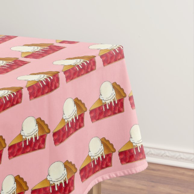 Cherry Pie a la Mode Ice Cream Slice Dessert Food Tablecloth (In Situ)