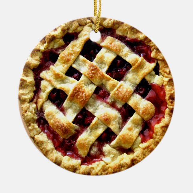 Cherry Pie Ceramic Ornament (Front)