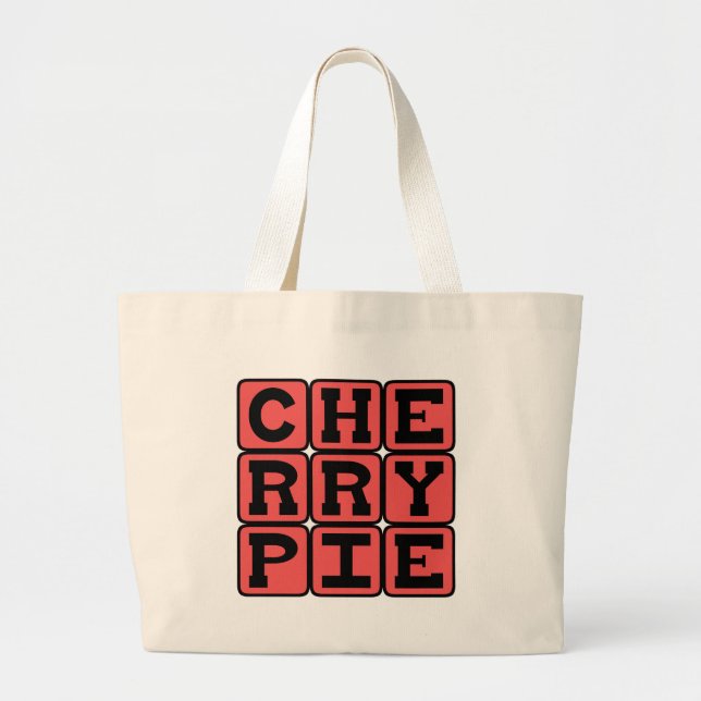 Cherry Pie, Delicious Dessert Large Tote Bag (Front)