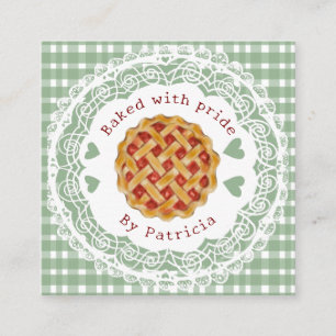 Cherry Pie Master baker Square Business Card
