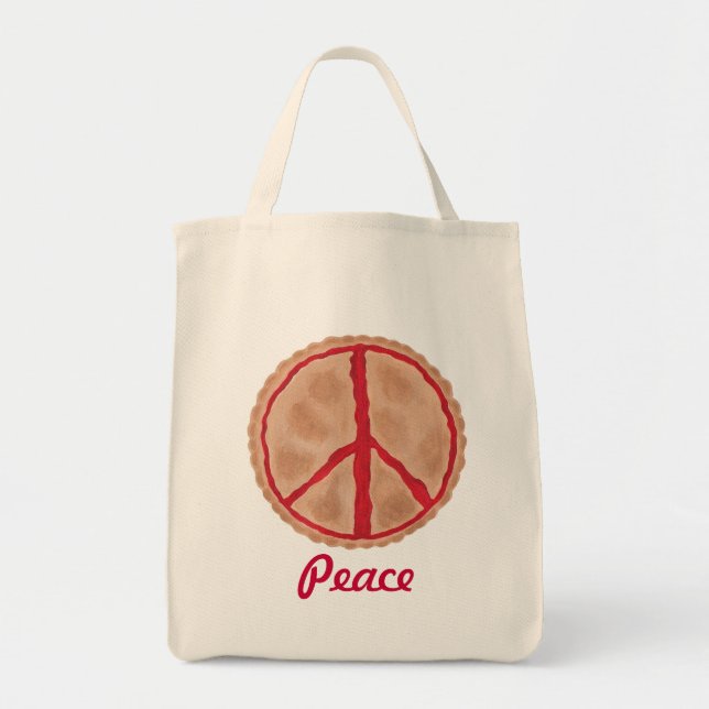Cherry Pie Peace Sign, Tote Bags (Front)
