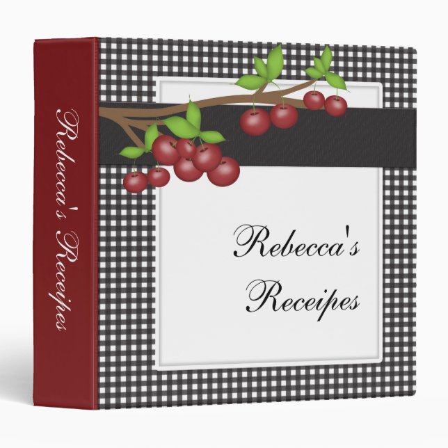 Cherry Pie Personalize Receipe Book Binder (Front/Spine)