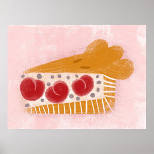 Cherry Pie Slice Poster Wall Art