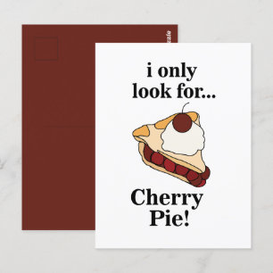 Cherry Pie Sweet Funny Postcard