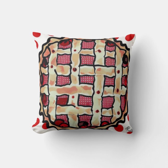 Cherry Pie Throw Pillow (Front)