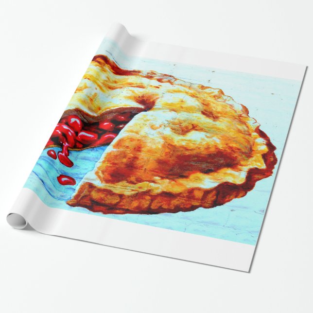 cherry pie wrapping paper (Unrolled)
