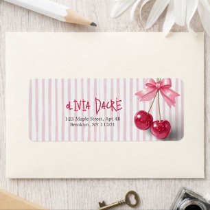 Cherry Pink Bow Red Summer Retro Shower