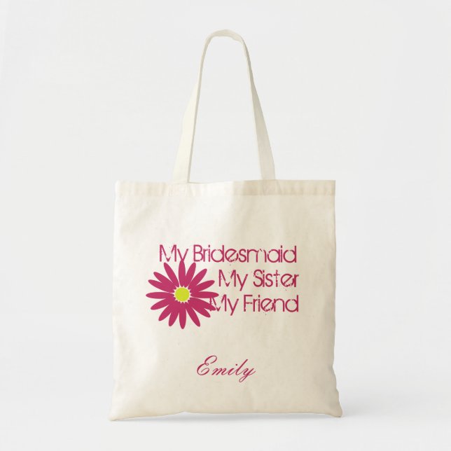 Cherry Pink Daisy/ Customizable Tote Bag (Front)