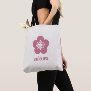 Cherry Pink Sakura Blossom Silhouette - Neutral Tote Bag