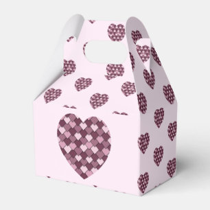 Cherry Pink Square and Diamond heart Favor Box