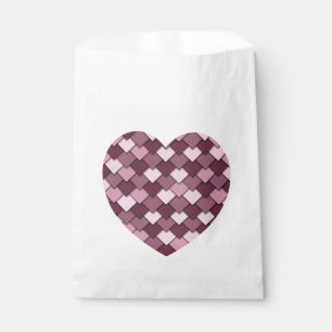 Cherry Pink Square and Diamond heart Favour Bag