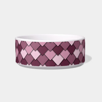 Cherry Pink Square and Diamond Pattern Bowl
