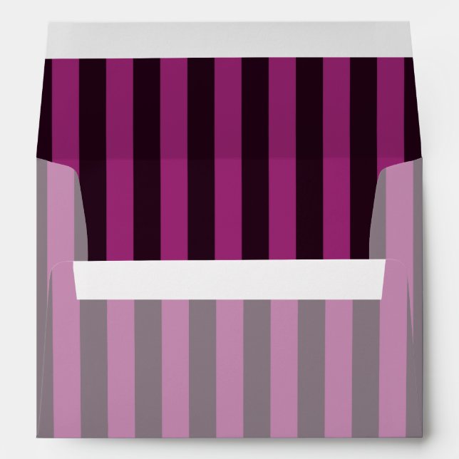 Cherry Pink Striped Custom Envelope (Back (Bottom))