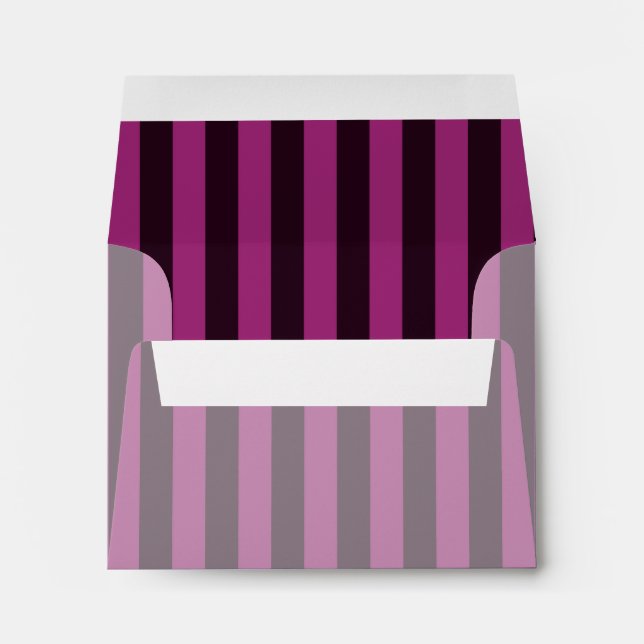 Cherry Pink Striped Custom Envelope (Back (Bottom))