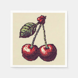 Cherry Pixels Napkin