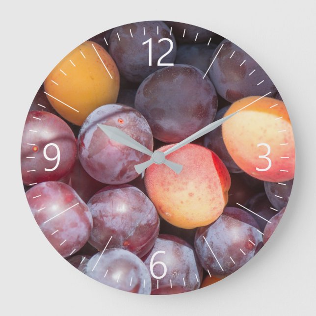 Cherry plum background large clock (Front)