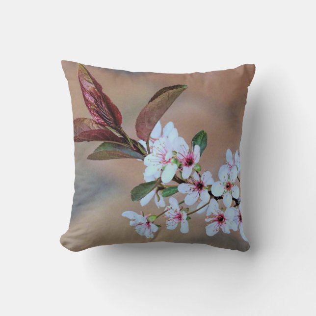 Cherry Plum blossoms - pillow (Front)