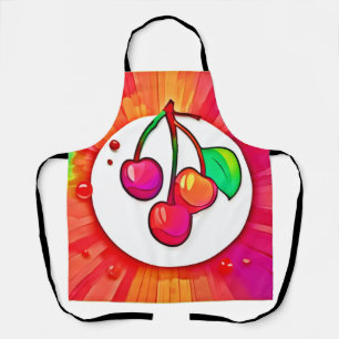 Cherry Pop Art Burst Apron