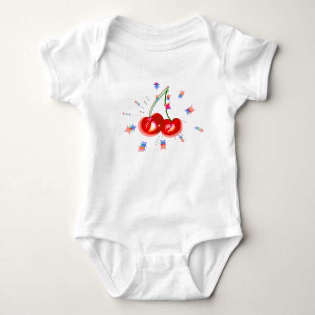 Cherry Pop One-Piece Baby Bodysuit (Front)