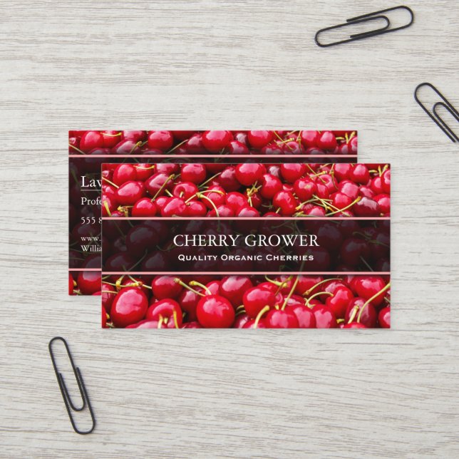 Cherry Producteur / Carte de visite photo fermier (Devant/Arrière en situation)