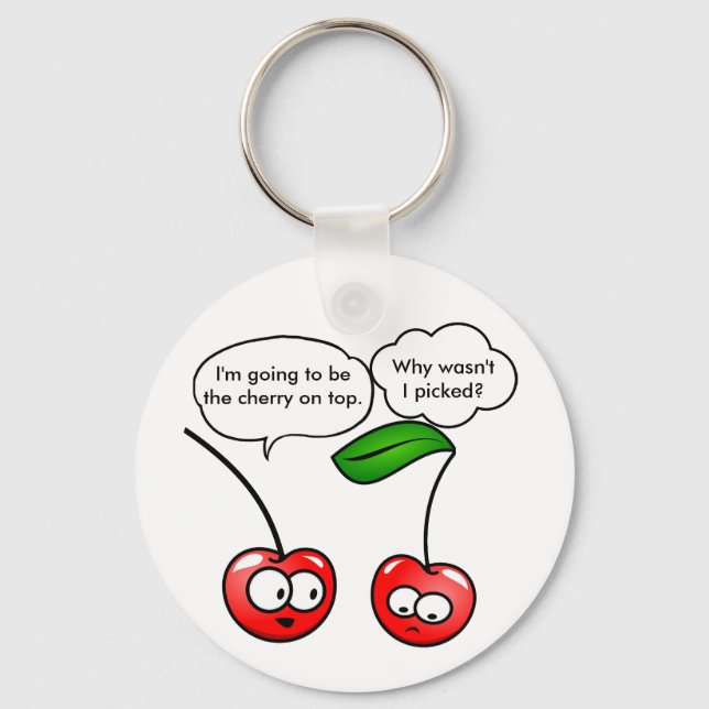 Cherry Puns Keychain (Front)
