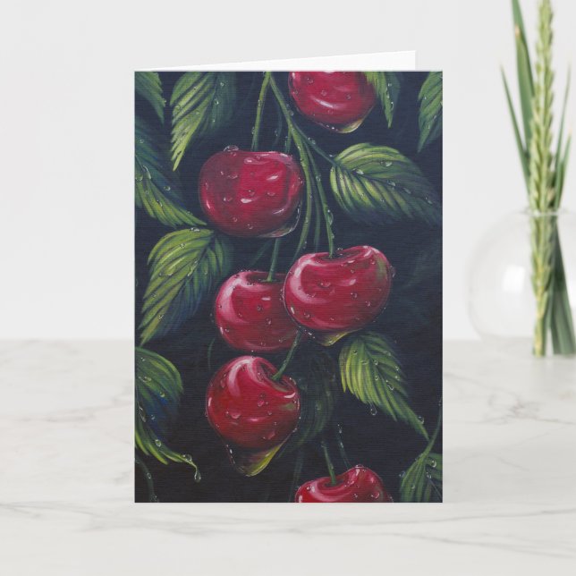 Cherry Rain Greeting Card (Front)
