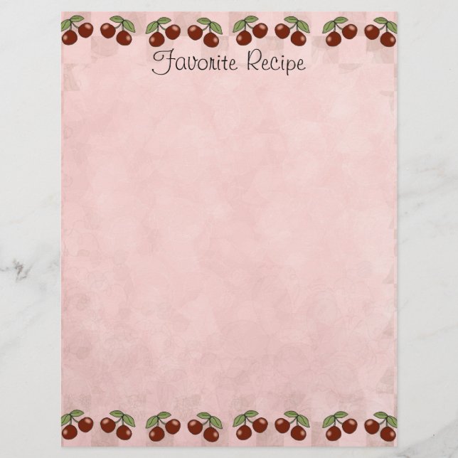 Cherry Recipe Page (Front)