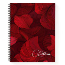 Cherry Red Abstract Leaf Personalized