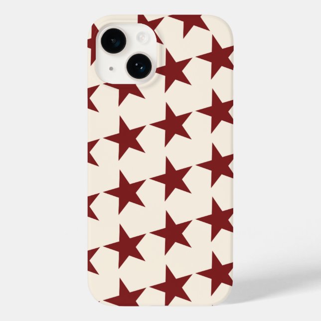 Cherry Red Chic Aesthetic Star  Case-Mate iPhone Case (Back)