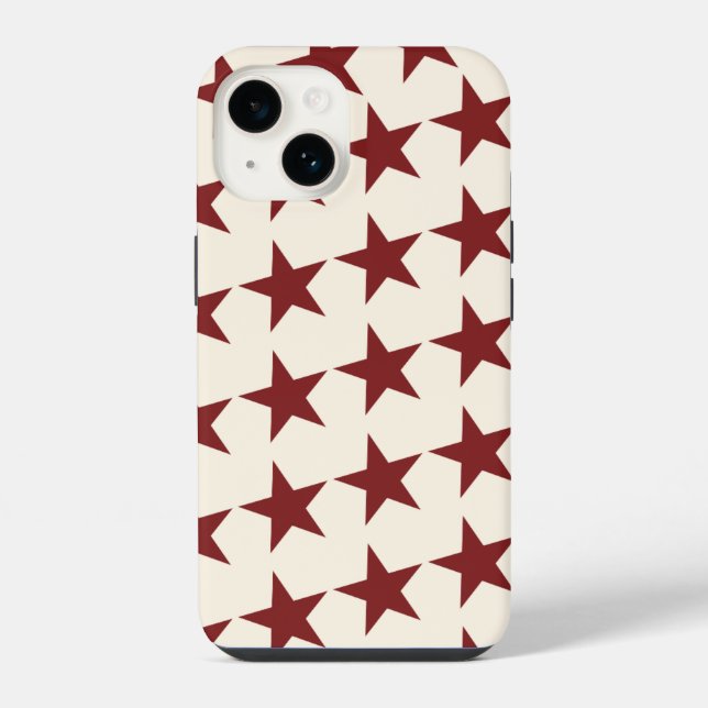 Cherry Red Chic Aesthetic Star  iPhone Case (Back)