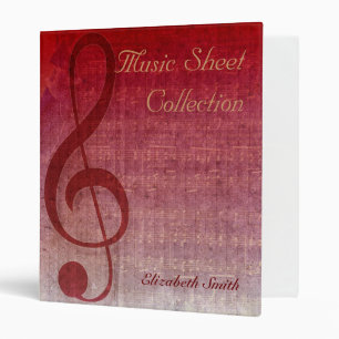 Cherry Red Clef Music Sheet Collection Classeur