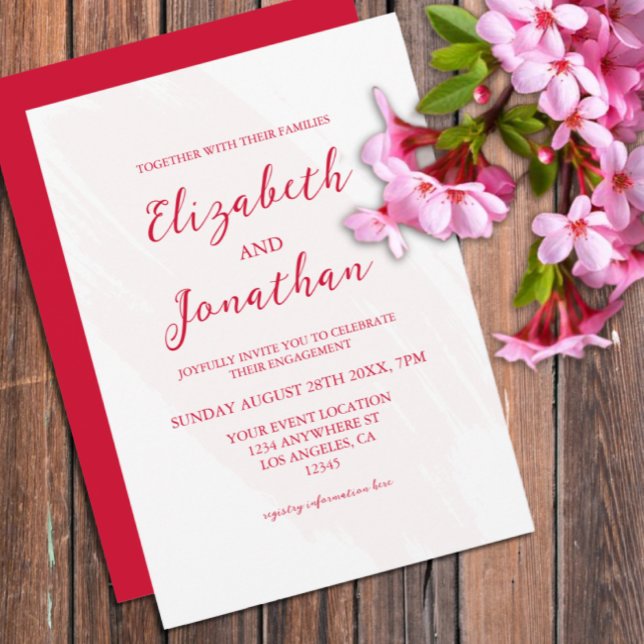 Cherry Red Engagement Party Invitation (Creator Uploaded)