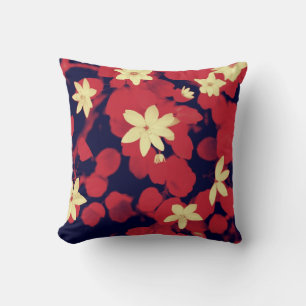 Cherry Red Flowers Pillow