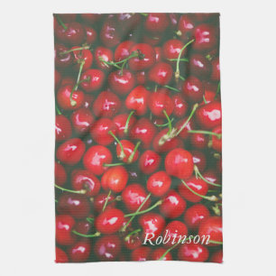 Cherry Red Fruit Personalised Kitchen Towel