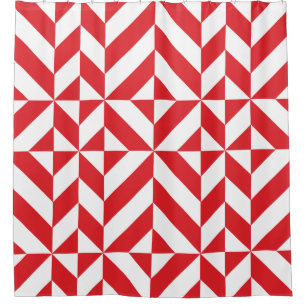 Cherry Red Geometric Cube Pattern