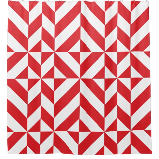 Cherry Red Geometric Cube Pattern (Front)