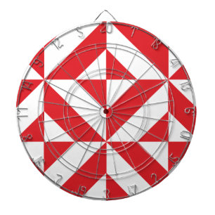Cherry Red Geometric Deco Cube Pattern Dartboard