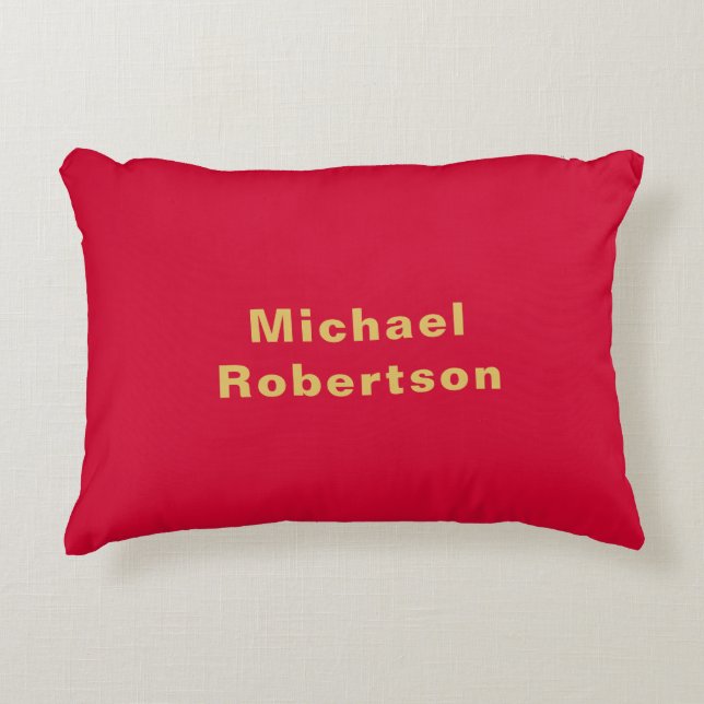 Cherry Red Gold Colours Professional Trendy Modern Accent Pillow (Front)