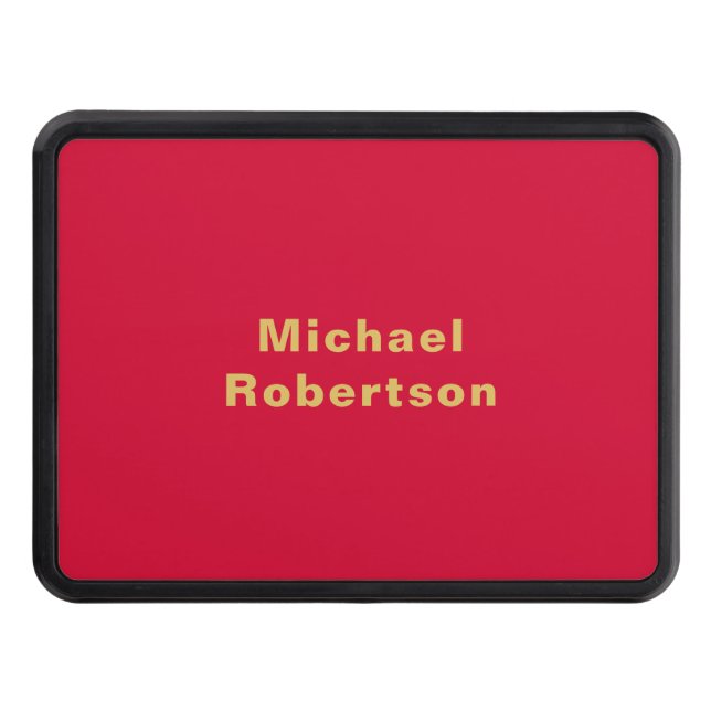 Cherry Red Gold Colours Professional Trendy Modern Trailer Hitch Cover (Front)