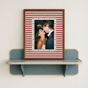 Cherry Red Heart Border Poster - Custom Gift