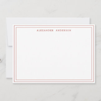 Cherry Red Modern Professional Double Border  Card