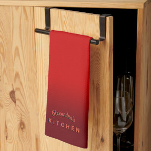 Cherry Red Ombre Kitchen Towel
