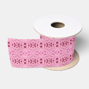 Cherry Red Pink Geometric Art Deco Valentine Gift Satin Ribbon