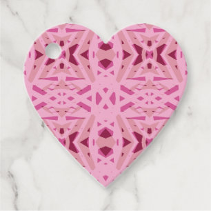 Cherry Red Pink Geometric Art Deco ValentIne Love Favour Tags