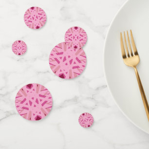 Cherry Red Pink Geometric Art Deco Valentine’s Day Confetti